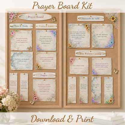 Printable Prayer Board Kit for Women | Christian digital download | Custom Church Merch
