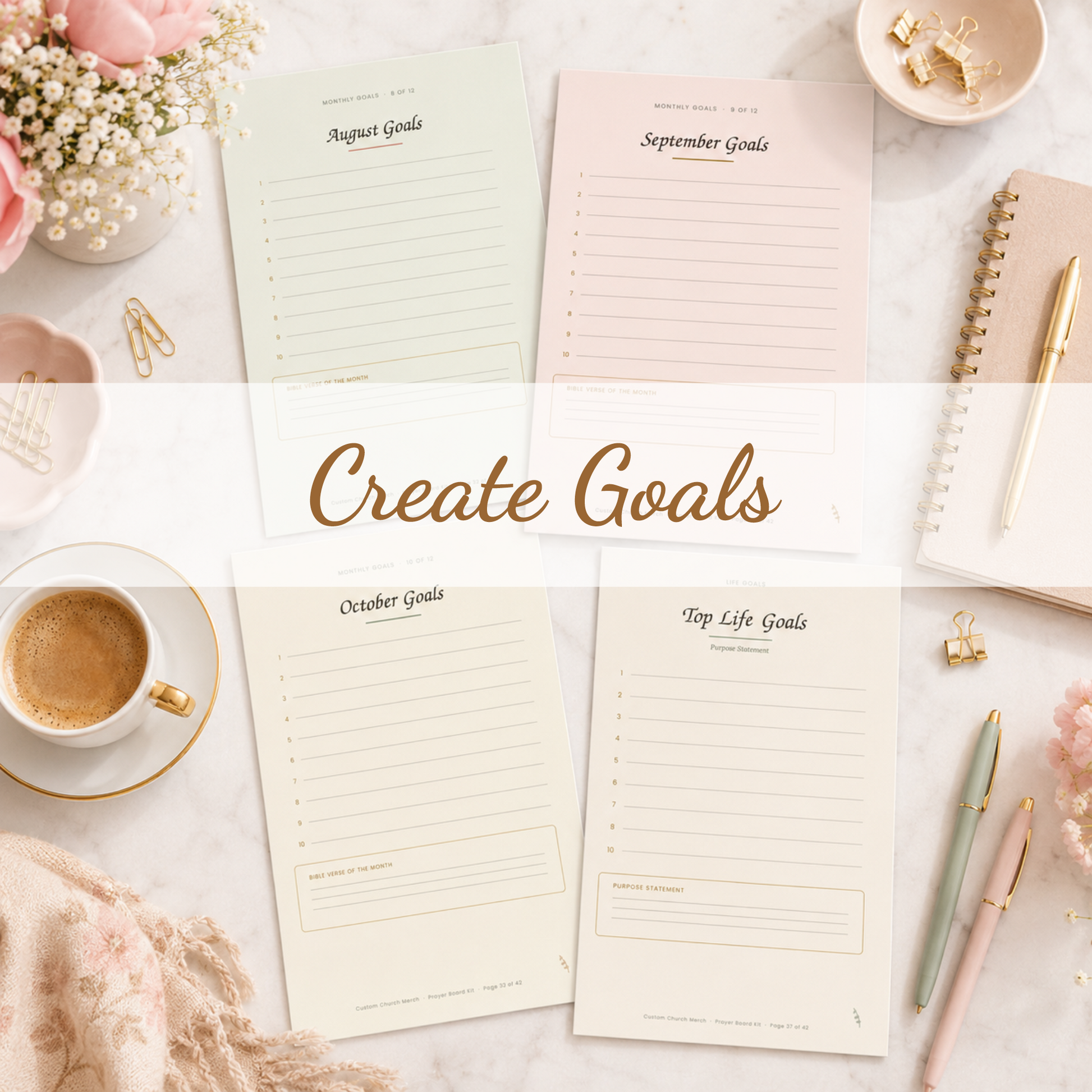 Minimalist Prayer Board Kit Printable | Christian digital download | Custom Church Merch