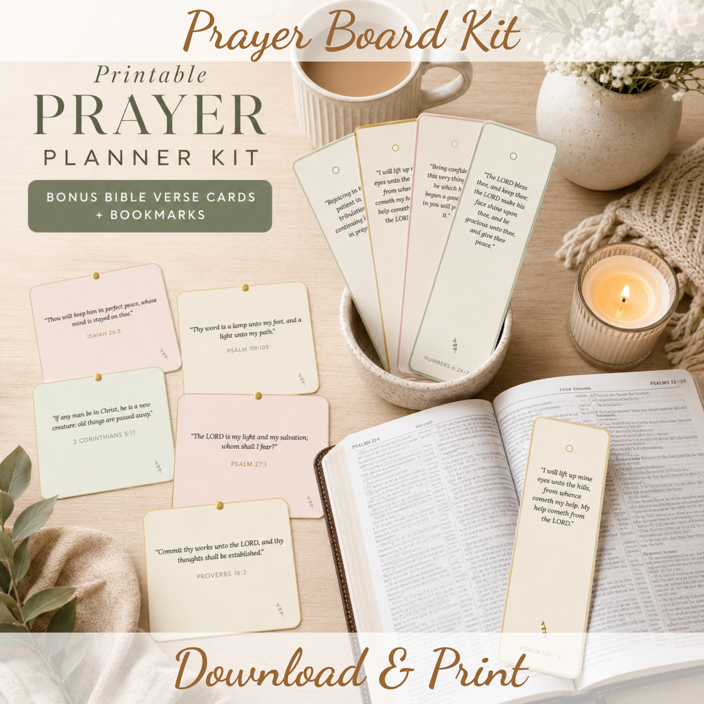 Minimalist Prayer Board Kit Printable | Christian digital download | Custom Church Merch