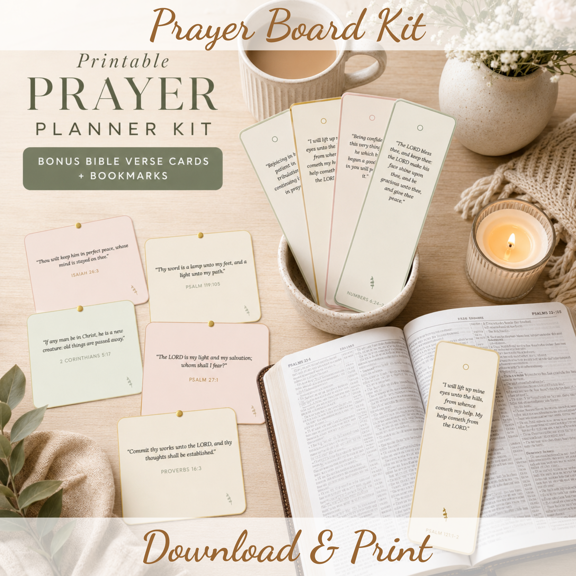 Minimalist Prayer Board Kit Printable | Christian digital download | Custom Church Merch