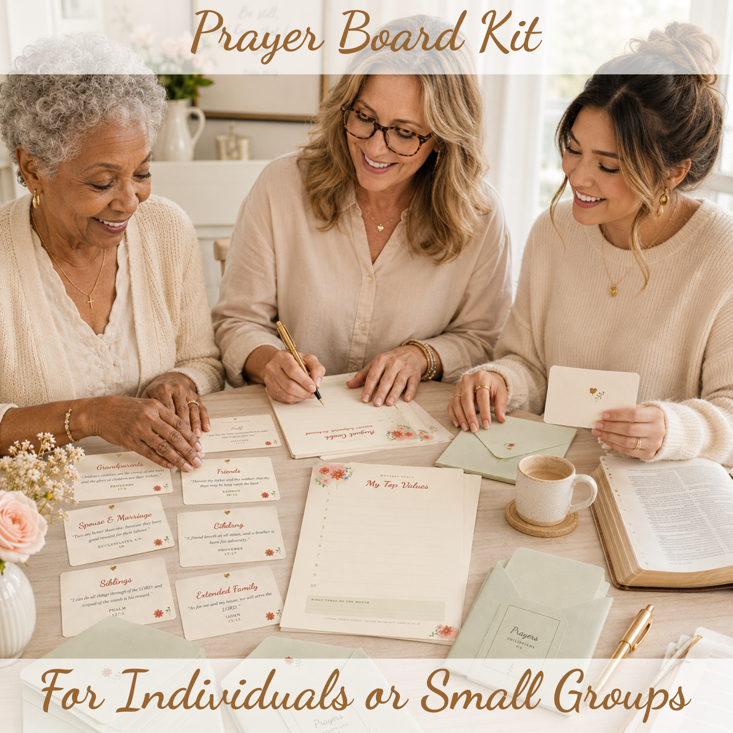 Printable Prayer Board Kit for Women | Christian digital download | Custom Church Merch