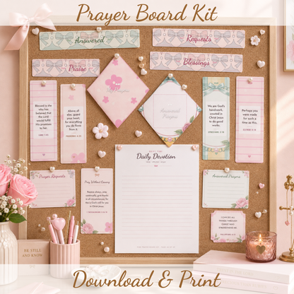 Girls Prayer Board Kit Printable | Christian digital download | Custom Church Merch