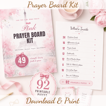 Girls Prayer Board Kit Printable | Christian digital download | Custom Church Merch