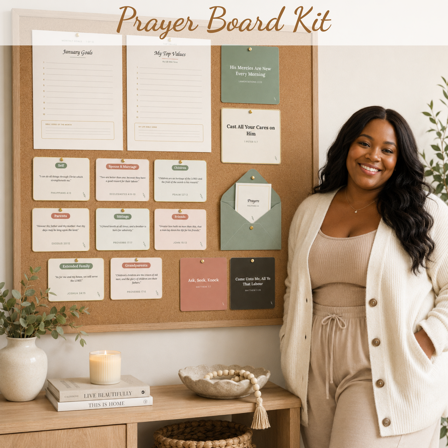 Minimalist Prayer Board Kit Printable | Christian digital download | Custom Church Merch