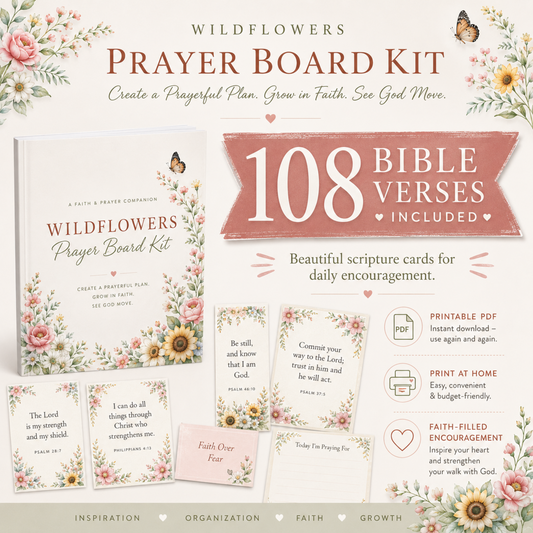 Wildflower Prayer Board Kit Printable | Christian digital download | Custom Church Merch