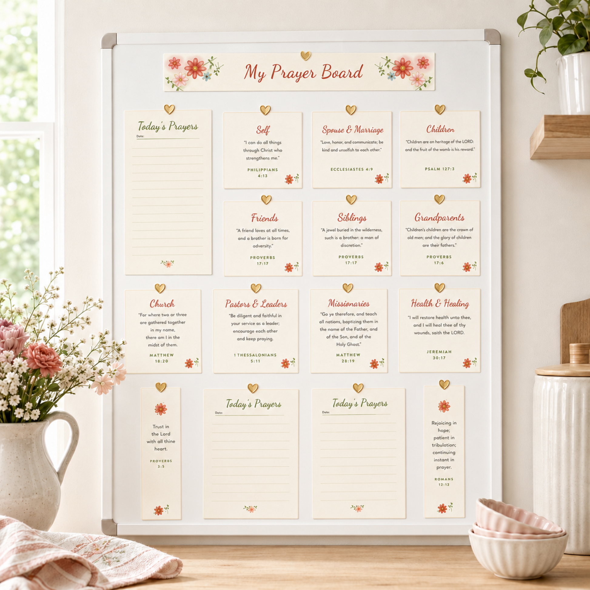 Printable Prayer Board Kit for Women | Christian digital download | Custom Church Merch
