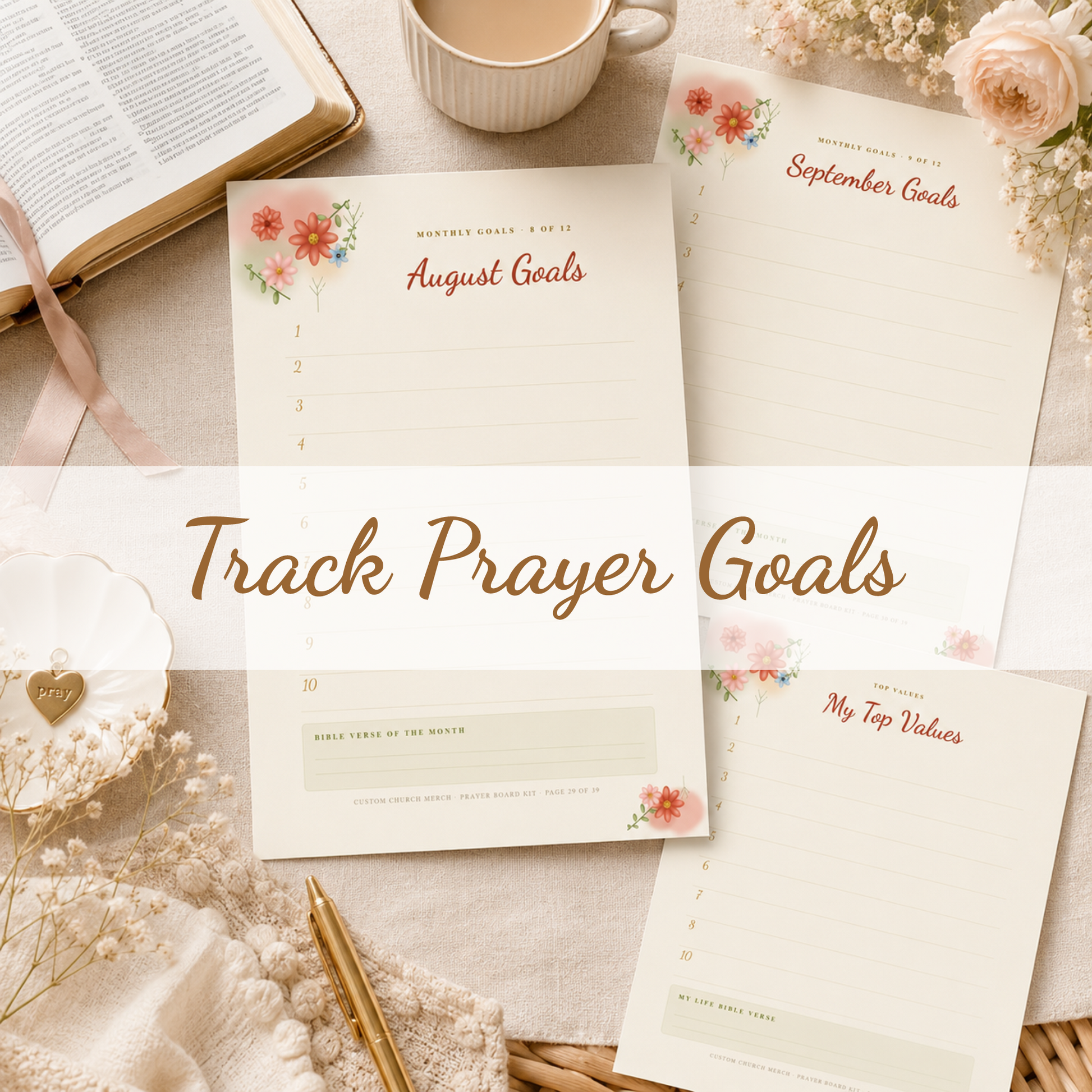 Printable Prayer Board Kit for Women | Christian digital download | Custom Church Merch